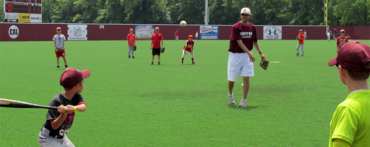 Kids playing baseball