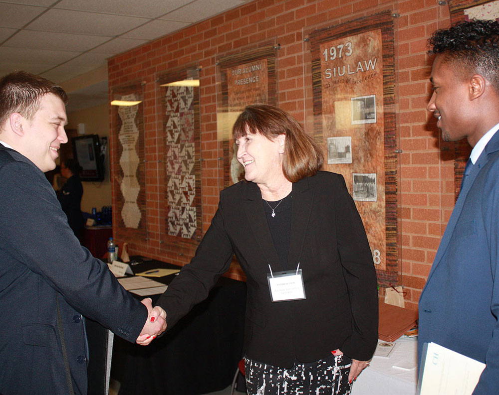 SIU School of law career fair booth