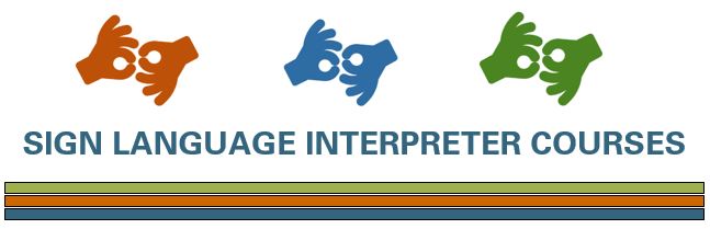 image of hands doing sign language and text that says sign language interpreter courses