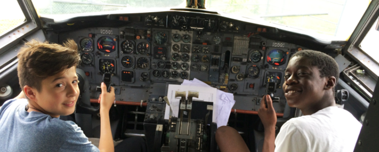 Kids in cockpit